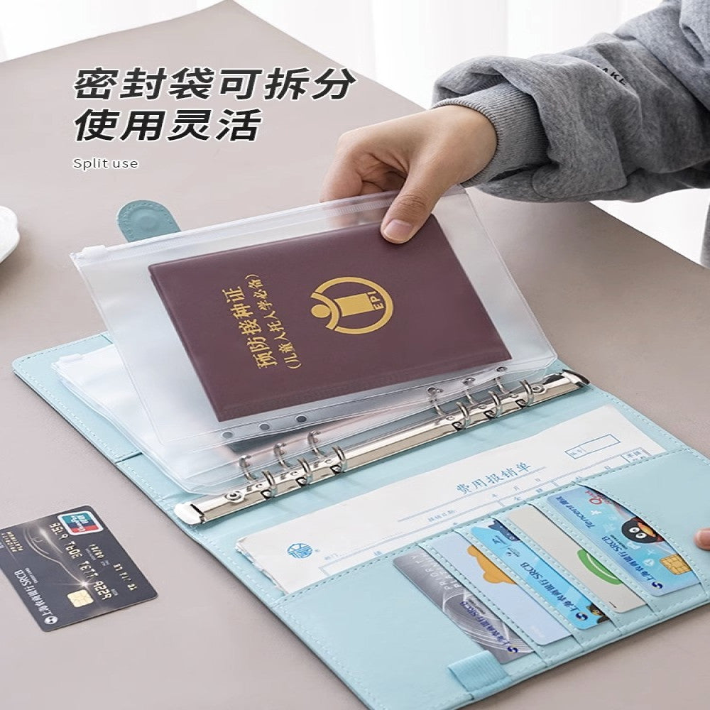 Family ID storage bag certificate invoice file instruction manual loose leaf storage book baby birth certificate vaccine book household registration book folder document bag room book passport card pa image 4