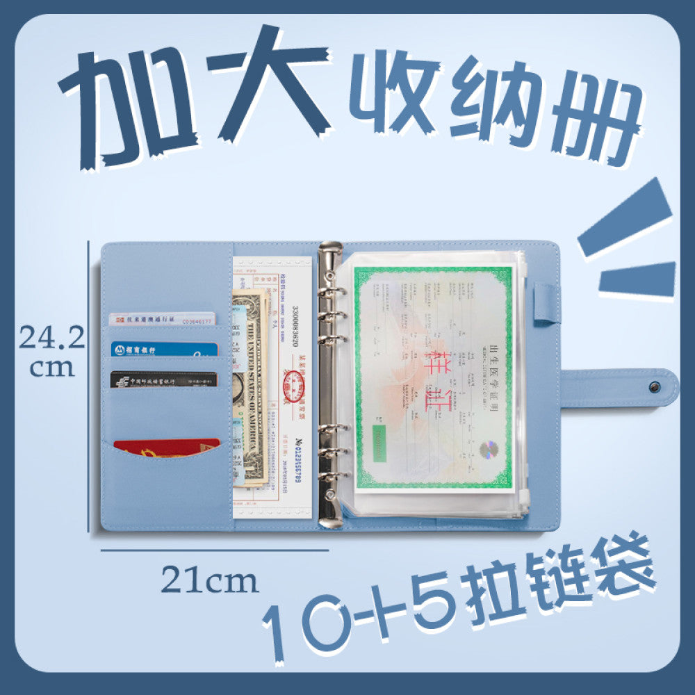 Family ID storage bag certificate invoice file instruction manual loose leaf storage book baby birth certificate vaccine book household registration book folder document bag room book passport card pa image 8