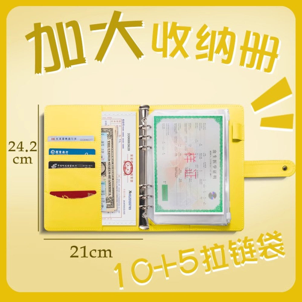 Family ID storage bag certificate invoice file instruction manual loose leaf storage book baby birth certificate vaccine book household registration book folder document bag room book passport card package protective cover