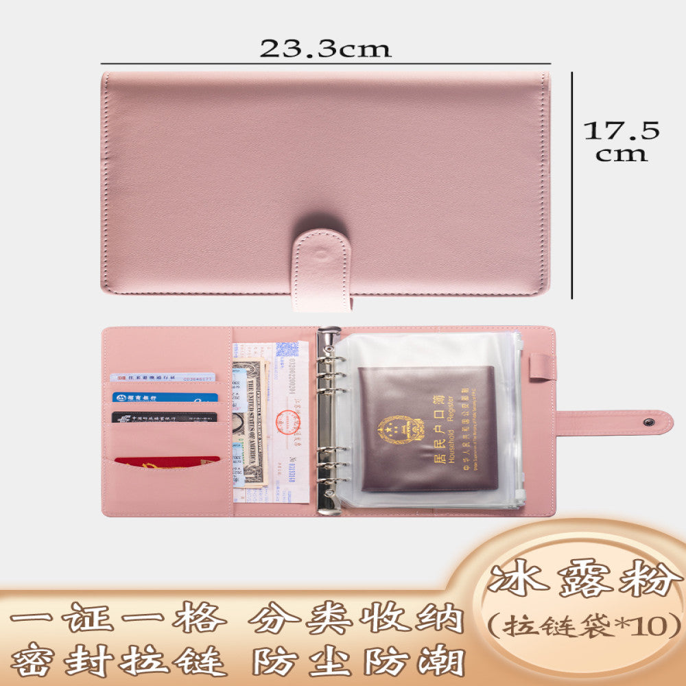 Family ID storage bag certificate invoice file instruction manual loose leaf storage book baby birth certificate vaccine book household registration book folder document bag room book passport card pa image 46