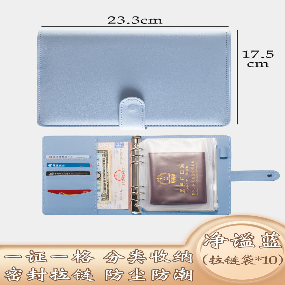 Family ID storage bag certificate invoice file instruction manual loose leaf storage book baby birth certificate vaccine book household registration book folder document bag room book passport card package protective cover