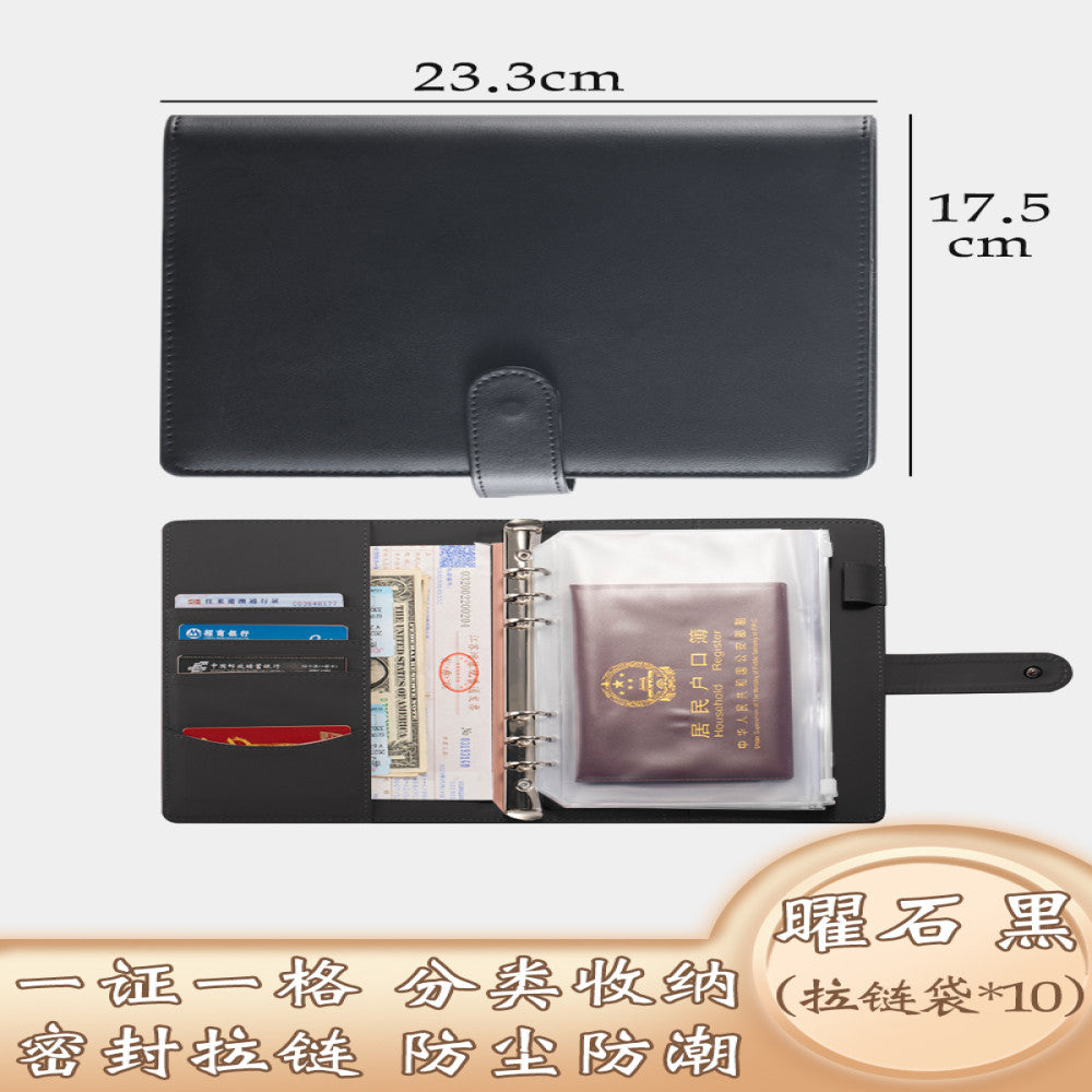 Family ID storage bag certificate invoice file instruction manual loose leaf storage book baby birth certificate vaccine book household registration book folder document bag room book passport card pa image 56