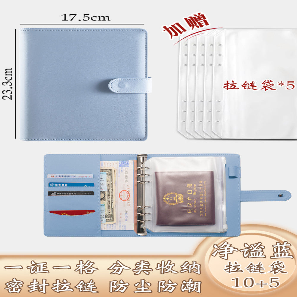 Family ID storage bag certificate invoice file instruction manual loose leaf storage book baby birth certificate vaccine book household registration book folder document bag room book passport card pa image 60