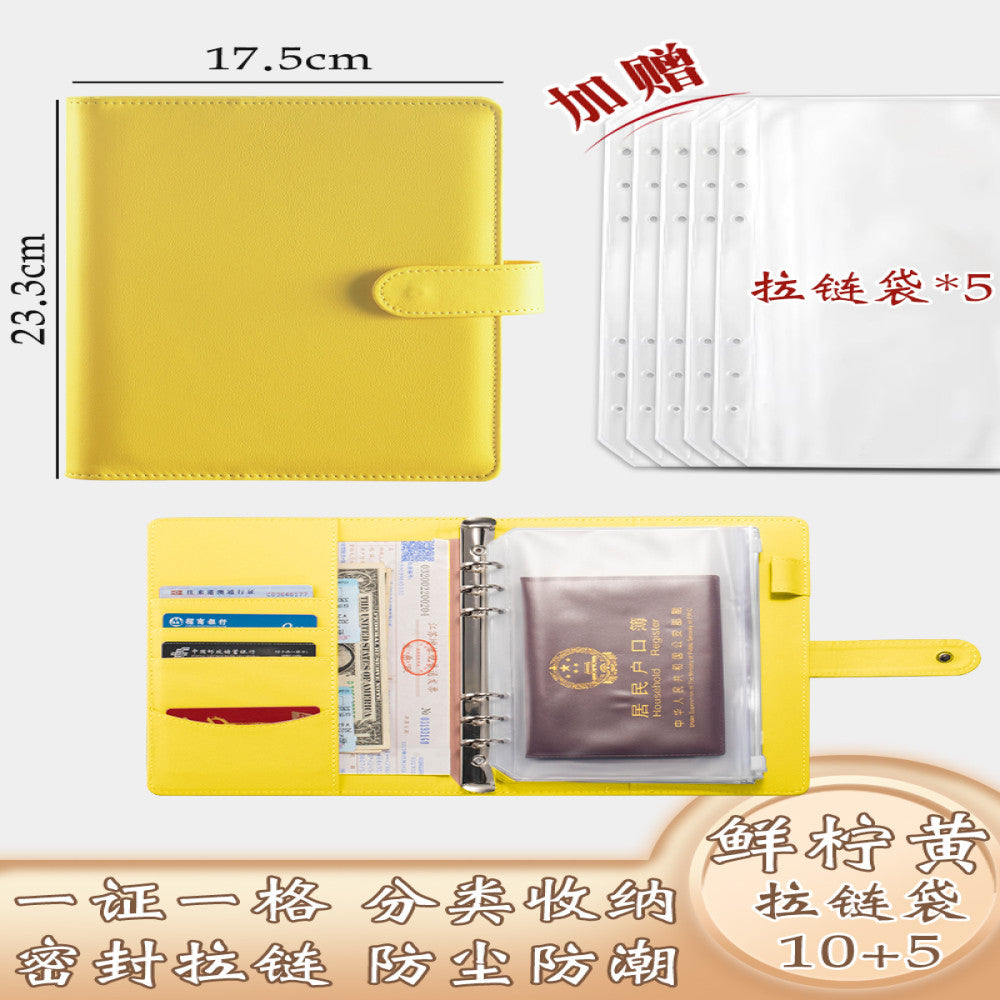 Family ID storage bag certificate invoice file instruction manual loose leaf storage book baby birth certificate vaccine book household registration book folder document bag room book passport card pa image 62