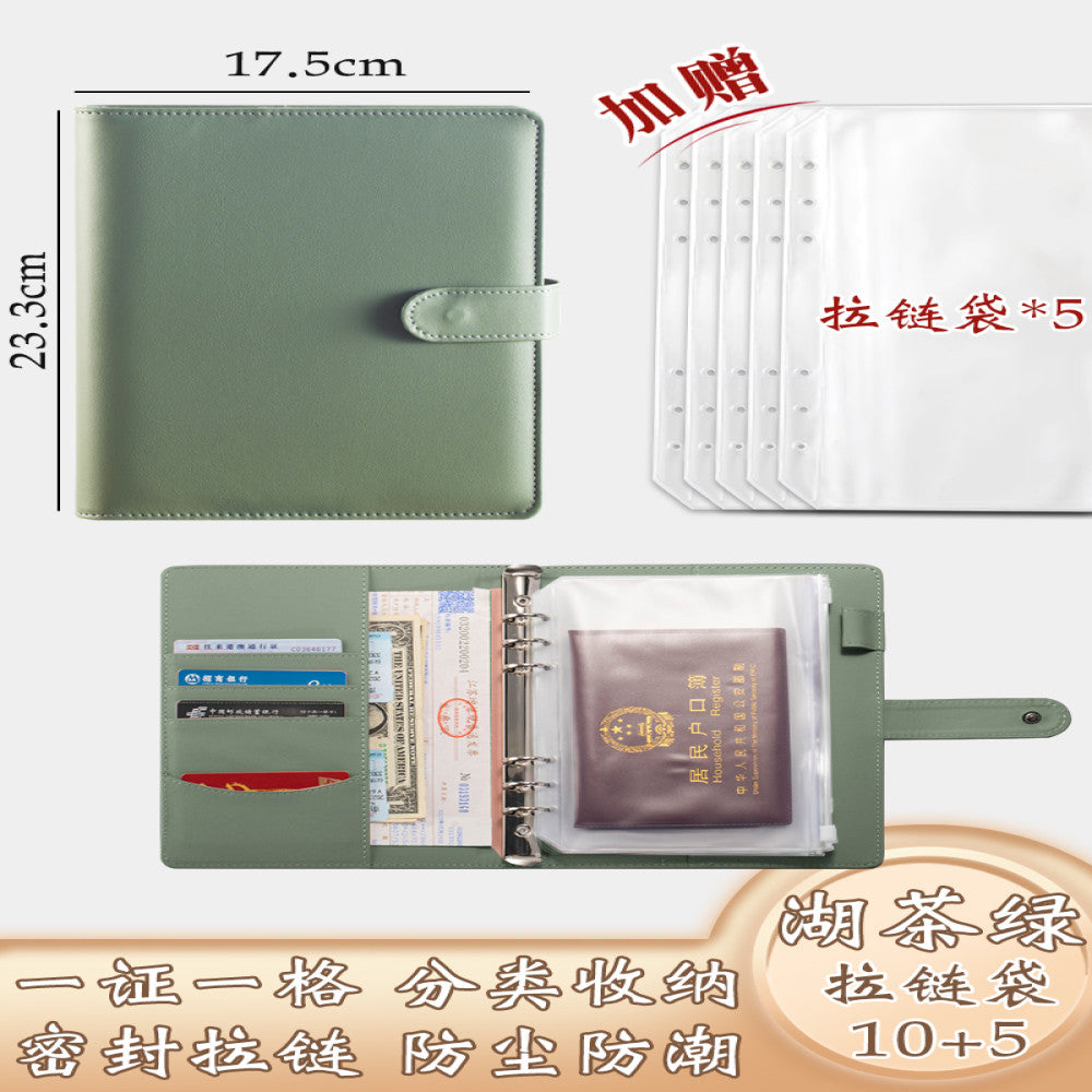 Family ID storage bag certificate invoice file instruction manual loose leaf storage book baby birth certificate vaccine book household registration book folder document bag room book passport card pa image 64