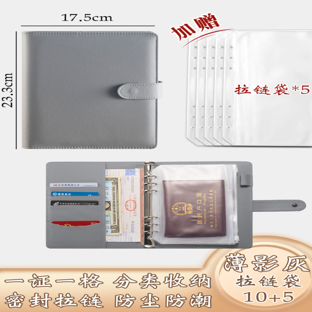 Family ID storage bag certificate invoice file instruction manual loose leaf storage book baby birth certificate vaccine book household registration book folder document bag room book passport card pa image 66