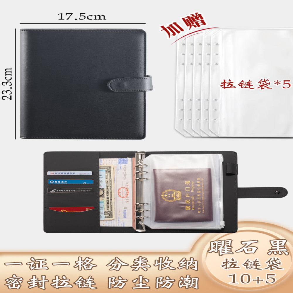 Family ID storage bag certificate invoice file instruction manual loose leaf storage book baby birth certificate vaccine book household registration book folder document bag room book passport card pa image 68