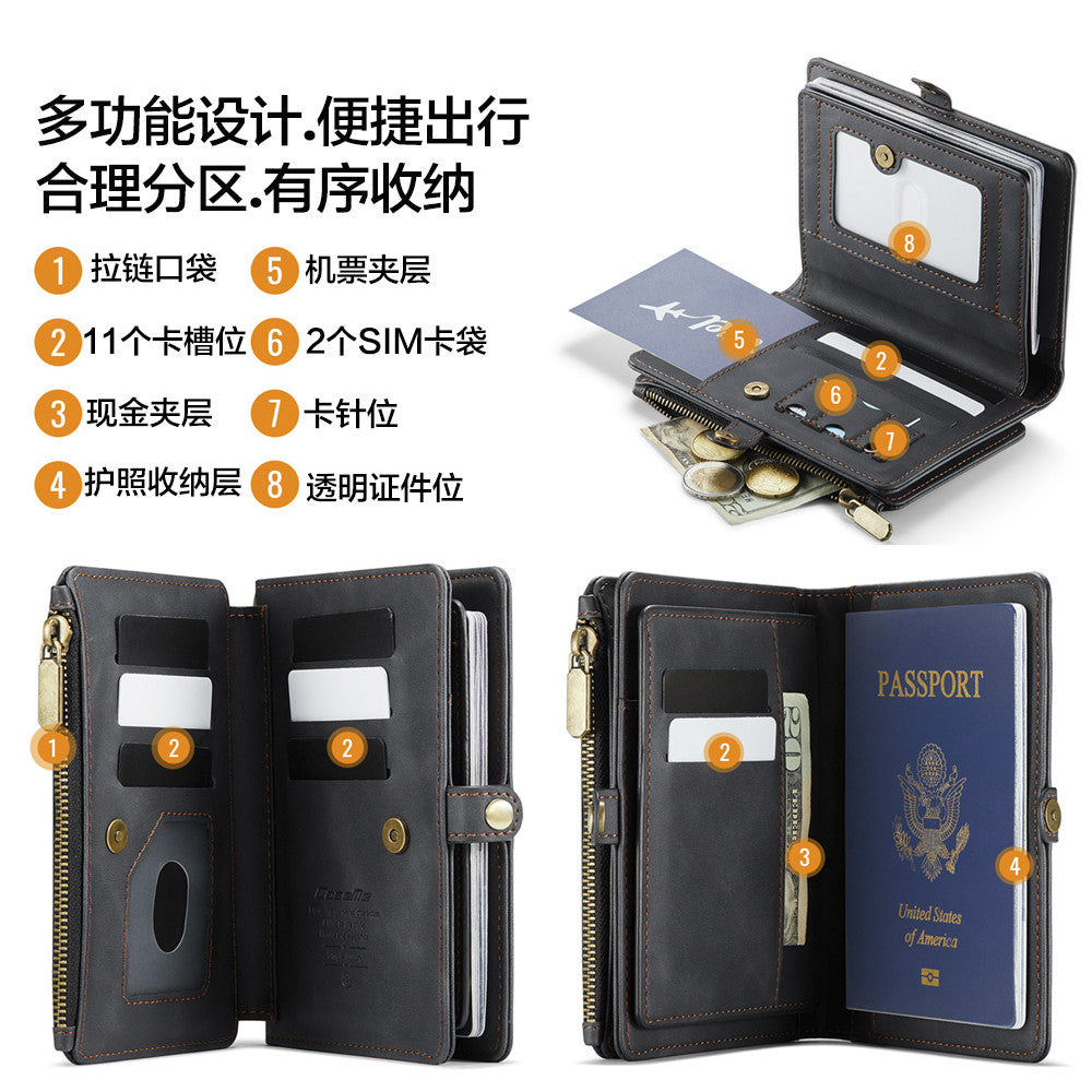 Portable passport holder protective cover boarding pass storage bag card bag wallet integrated large capacity anti theft brush for men and women image 2