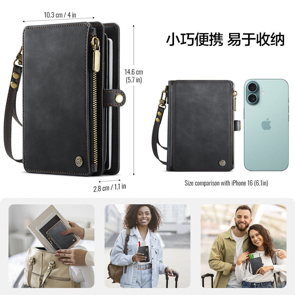 Portable passport holder protective cover boarding pass storage bag card bag wallet integrated large capacity anti theft brush for men and women image 3