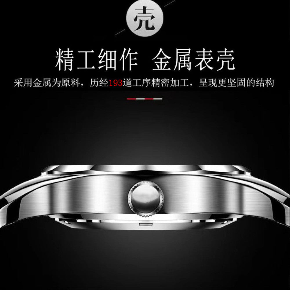 Watch men s fully automatic waterproof night light dual calendar business stainless steel diamond inlaid versatile fashion casual student quartz watch image 4
