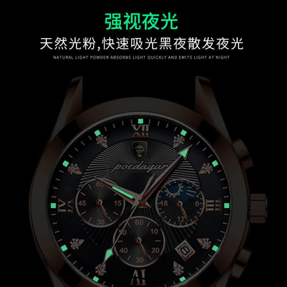 New Swiss men s fully automatic mechanical watch for male students Korean version fashion trend waterproof luminous calendar watch image 3