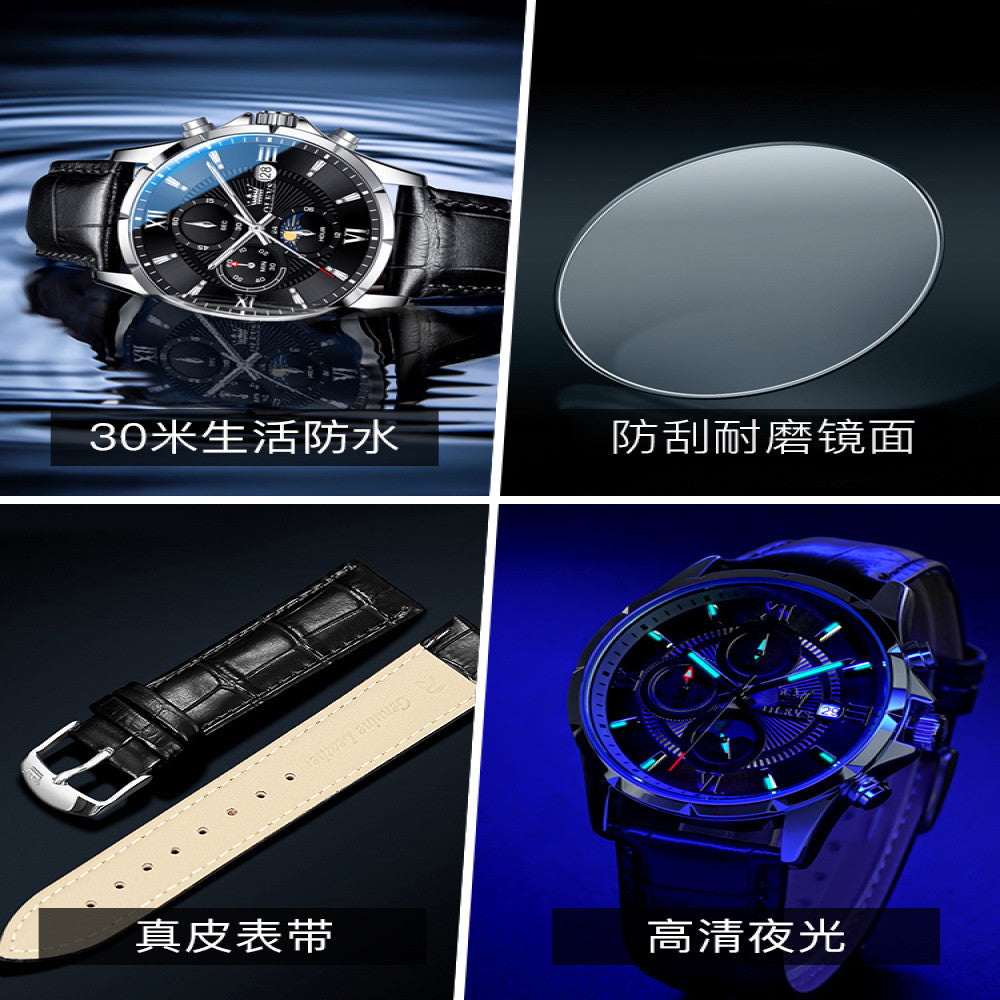 2025 New Oris Men s Watch Men s Authentic Multi functional Student Luminous Waterproof Brand Quartz Watch image 14
