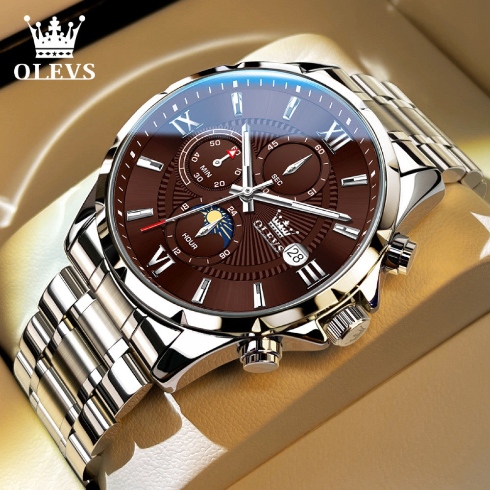 2025 New Oris Men s Watch Men s Authentic Multi functional Student Luminous Waterproof Brand Quartz Watch