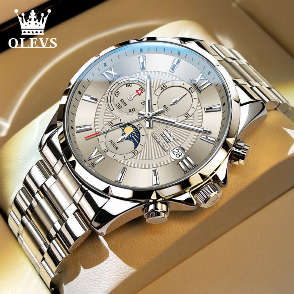 2025 New Oris Men s Watch Men s Authentic Multi functional Student Luminous Waterproof Brand Quartz Watch