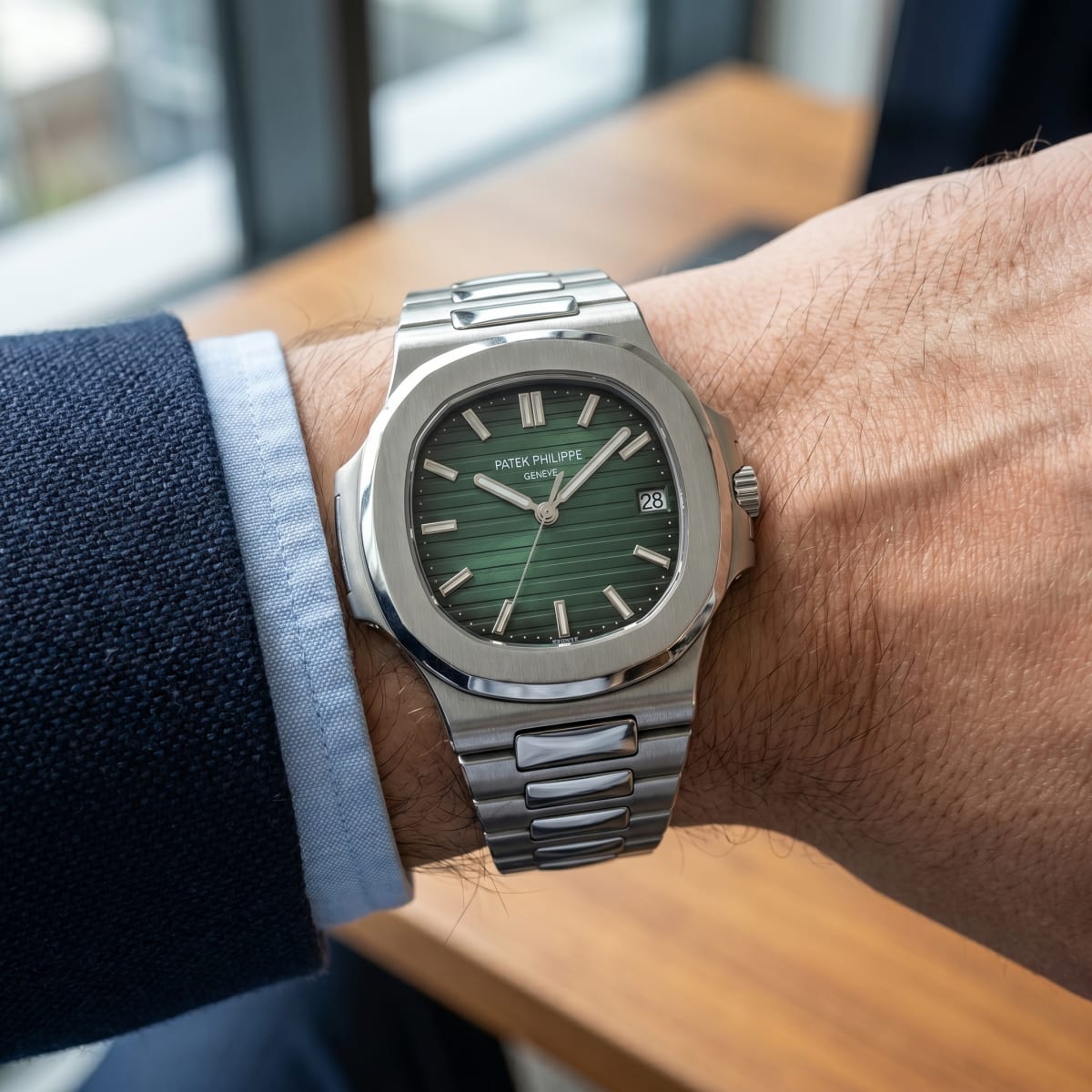 Patek Philippe Nautilus Olive Green Dial (Stainless Steel)