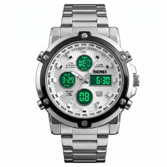 Digital Chronograph Stainless Steel Watch