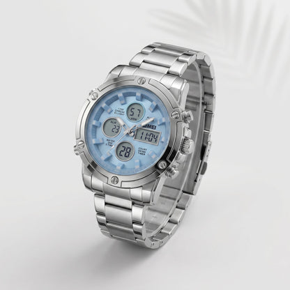 SKMEI Heavy Duty Dual Display Steel Chronograph