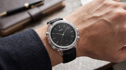 SKMEI Transparent Dual Display Minimalist Watch (Black Dial)