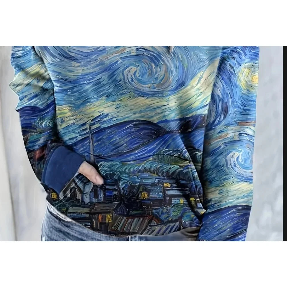 Autumn Winter Van Gogh The Starry Night Sweater Women Men Hoodie Sweatshirts Pullover Fleece Clothes Gift Free Shipping Holiday