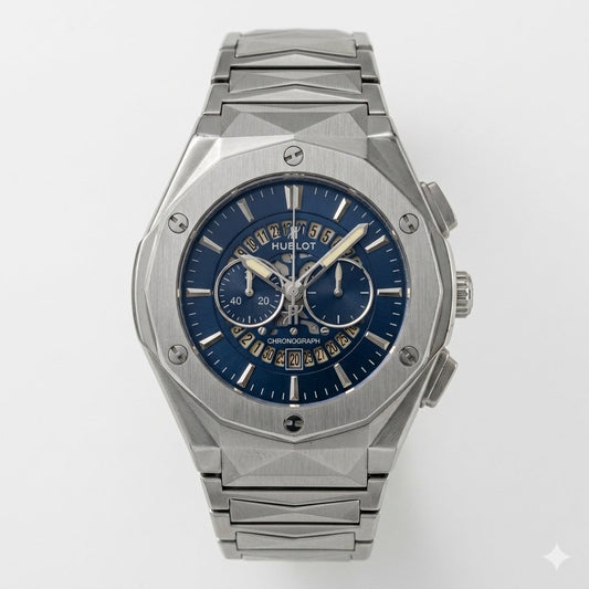 Luxury Silver Chronograph Stainless Steel Watch