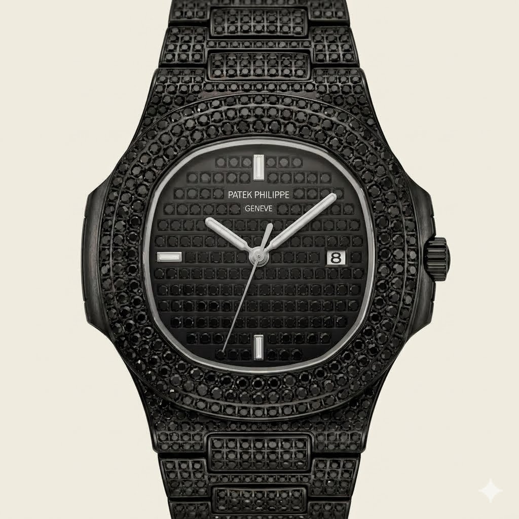 Patek Philippe Nautilus "Iced Out" Custom Black Diamond Edition