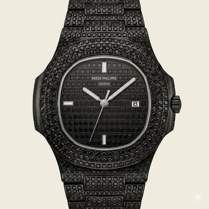 Patek Philippe Nautilus "Iced Out" Custom Black Diamond Edition